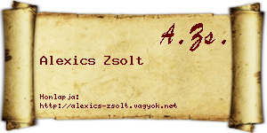 Alexics Zsolt névjegykártya